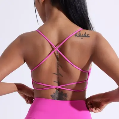 Image de Soutien-gorge de Yoga Femme - Bretelles Croisées & Soutien Fort