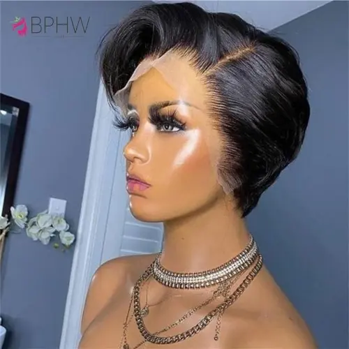 Image de Perruque Pixie Lace Front Naturelle - Cheveux Courts & Lisses