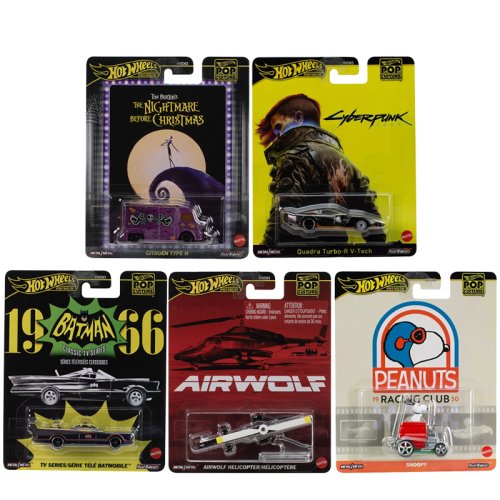 Bild von Hot Wheels Premium Fahrzeug-Set – Batmobile & Snoopy AirWolf