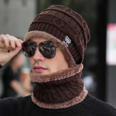 Image de Bonnet Hiver Chauffant Unisexe - Peluche Douce & Tricoté