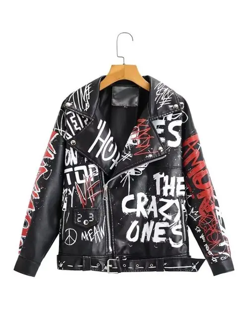 Image de Veste Faux Cuir Femme - Style Moto Élégant & Tendance