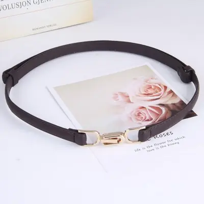 Image de Ceinture Fine Rétro en Cuir PU avec Boucle