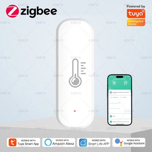 Zdjęcie Inteligentny czujnik temperatury i wilgotności Tuya Zigbee – precyzyjny higrometr z funkcją monitoringu i kompatybilnością z Alexa i Google Home