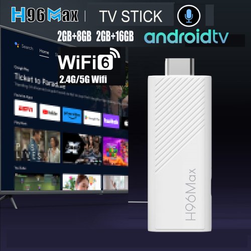 Image of Allwinner H313 Android TV Stick 4K Ultra HD Smart Media Player with WiFi 6, Bluetooth, Voice Assistant, and Game Support – H96 Max TV Box