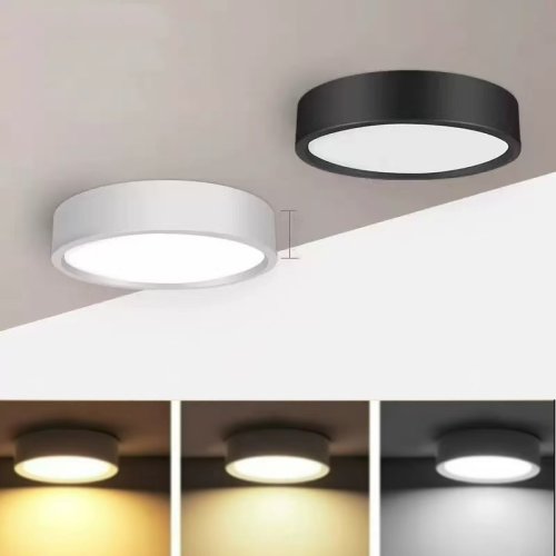 Image of Nordic Modern Surface-Mounted LED Ceiling Light with Adjustable Color Temperature – Sleek Downlight for Indoor Spaces