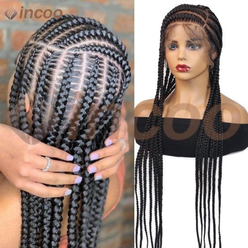Immagine di Parrucca Intrecciata Cornrow 36" - Trecce Senza Nodi per Donne