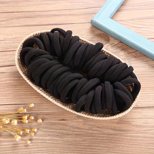 Image de Bandes de Cheveux Élastiques pour Filles - Noir
