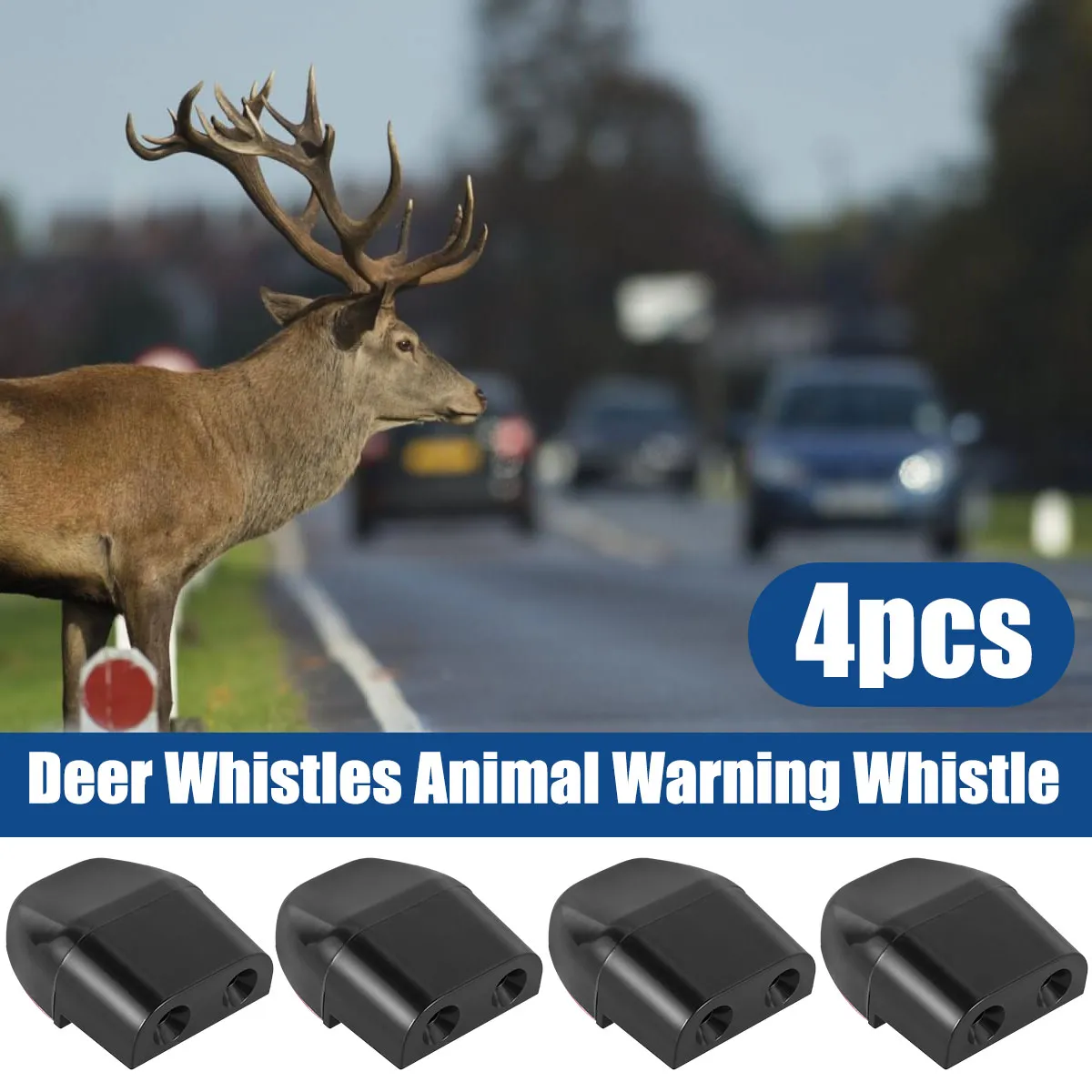 Imagen de Silbatos Repelentes de Ciervos Portátiles con Alarma de Seguridad para Coche – Pack de 4 Unidades Resistentes a la Intemperie