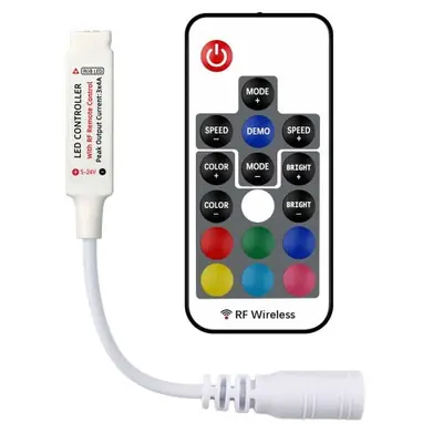 Image de Mini Variateur LED RGB RF 17 Touches - Contrôle Sans Fil pour Bandes Lumineuses
