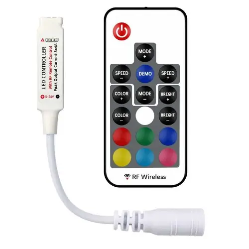 Image de Mini Variateur LED RGB RF 17 Touches - Contrôle Sans Fil pour Bandes Lumineuses