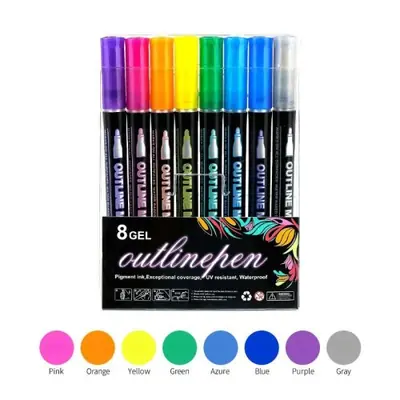 Image de Stylo Double Ligne Fluorescent pour Enfants