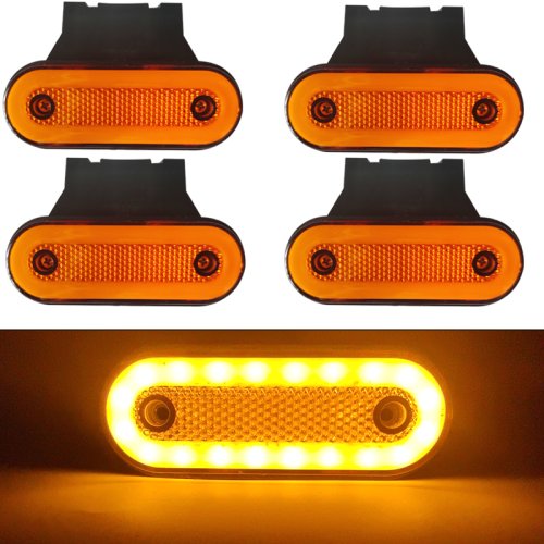 Zdjęcie Zestaw 4 sztuk LED Światła Boczne Obrysowe 12V/24V z 20 SMD – Do Ciężarówek i Przyczep, Kompatybilne z Scania i Volvo