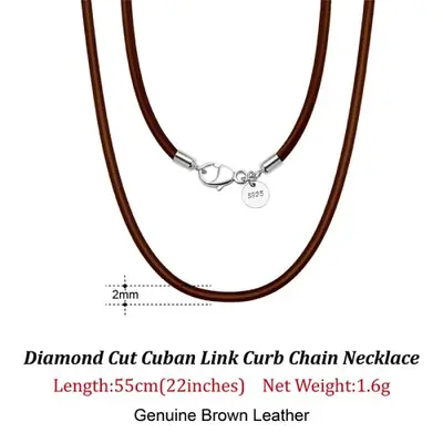 Image de Collier Cuir & Argent 925 - Élégant et Raffiné