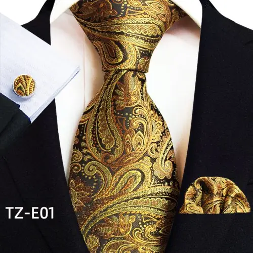 Image de Cravate Homme Luxe Paisley & Boutons de Manchette