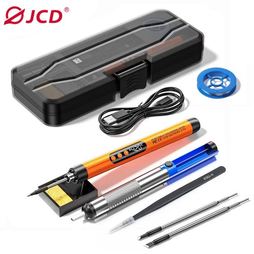 Imagen de Kit de Soldador Eléctrico Digital USB Multifuncional Inteligente con Temperatura Ajustable 300-450°C - Herramienta de Soldadura Profesional para Electrónica y Reparaciones
