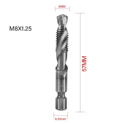 M8X1.25 argent