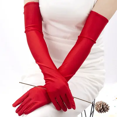 Image de Gants de Soirée Longs en Satin - Élégance Classique