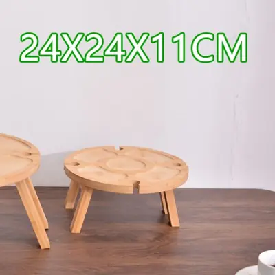 Image de Table Pique-Nique Pliante en Bois - Design Rond & Portable