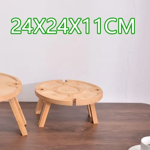Image de Table Pique-Nique Pliante en Bois - Design Rond & Portable