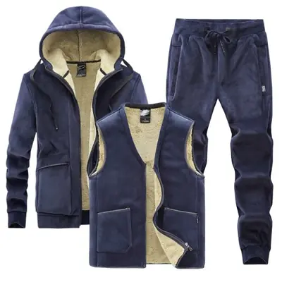 Image de Ensemble homme en cachemire : sweat, gilet et pantalon décontracté