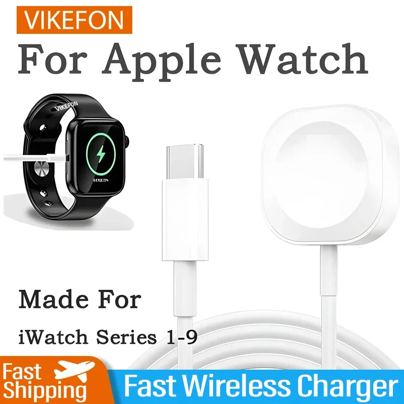Image of USB Type C Magnetic Wireless Charger for IWatch 9/8/7/6/5/SE USB C Portable Fast Charging Station for Apple Watch Series Ultra