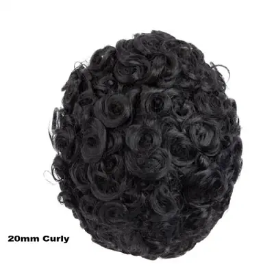 Image de Toupet Afro Curl 25mm - Cheveux Humains Naturels pour Hommes