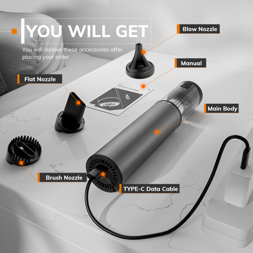 Immagine di Aspirapolvere Portatile USB – Mini Cool Model X in Alluminio