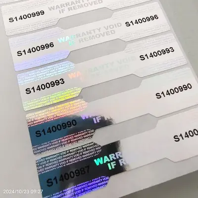 Image de Sceau de Sécurité Holographique Argenté - 100 Pièces