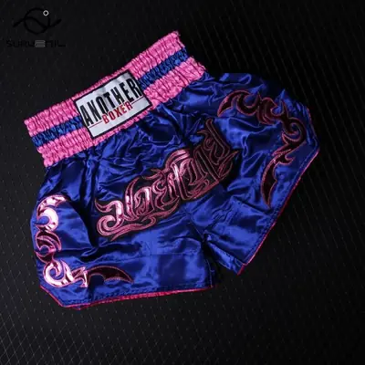 Image de Short de Muay Thai Satin Brodé - Boxe, Kickboxing & MMA