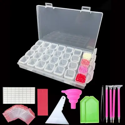 Image de Boîte de Rangement 28 Grilles pour Peinture Diamant