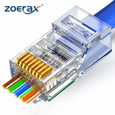 Image de Connecteurs RJ45 Cat6/Cat5e - 100 pièces dorés