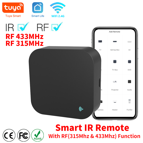 Afbeelding van Tuya WiFi RF IR Afstandsbediening 433 MHz & 315 MHz voor Smart Home – Kompatibel met SmartLife, Airconditioning, TV’s en Alexa/Google Home