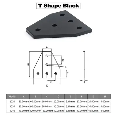 Image de Plaque de Jonction 90° pour Profil Aluminium 2020/3030 - 10 Pièces