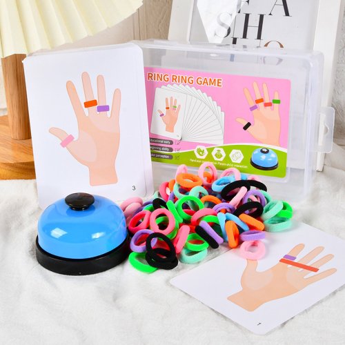 Imagen de Juego de Mesa Educativo con Anillos para Dedos: Juego de Colores Interactivo para Niños, Desarrollo de Coordinación Mano-Ojo y Juguetes Sensoriales