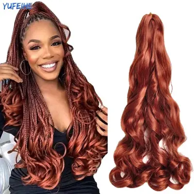 Image de Cheveux Tressés en Spirale Ondulés - Blond Ombré 24 po