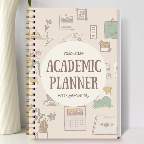 Image of A5 2026-2027 Academic Planner Weekly Monthly Organizer Jan 2026 to Dec 2027 School Student Teacher Spiral Notebook Calendar