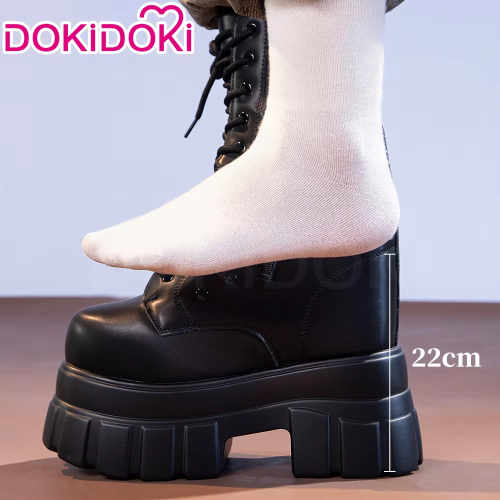 Imagen de Botas Elevadoras de 22 cm para Cosplay - Negras y Blancas