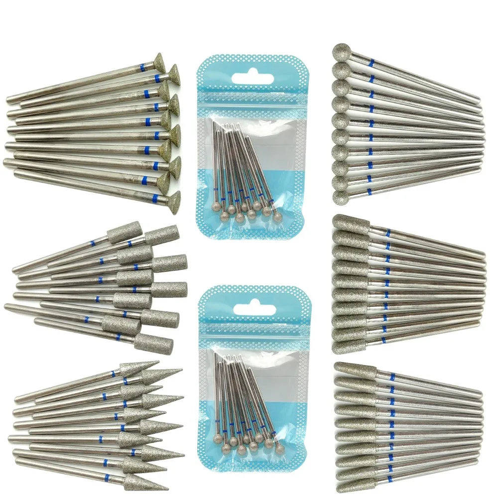 Imagen de Juego de 10 Brocas de Diamante para Uñas con Fresas Eléctricas Rotativas para Manicura y Pedicura – Accesorios Profesionales para Pulido y Corte de Cutículas