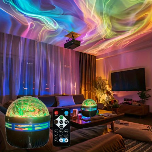 Immagine di Luce notturna a LED Luce cielo stellato remota RGB Galassia Cielo stellato Luce RGB 7 modalità USB Plug-in per la camera dei bambini Decorazioni per feste Rotazione automatica