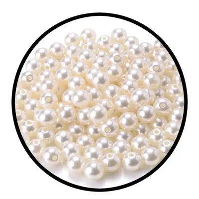Image de Perles Blanches en Plastique - 3 à 20mm pour Bijoux & Couture