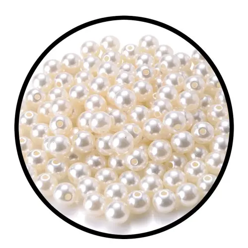 Image de Perles Blanches en Plastique - 3 à 20mm pour Bijoux & Couture