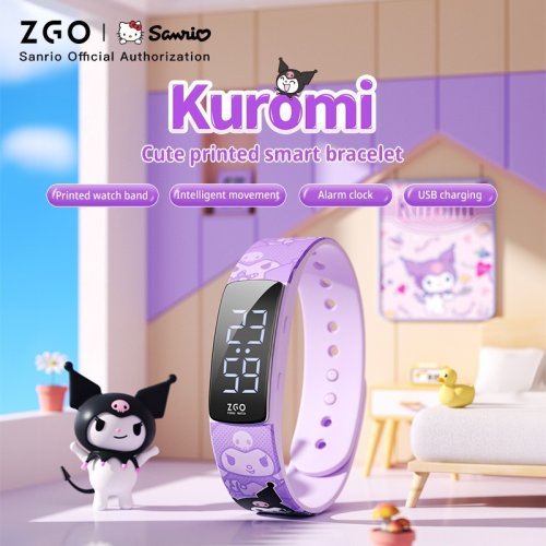 Afbeelding van Zgo Sanrio Kuromi KinderSmartwatch voor Meisjes - Multifunctioneel Sport Horloge met Stijlvolle Elektronische Polsband, Ideaal als Cadeau voor Studenten