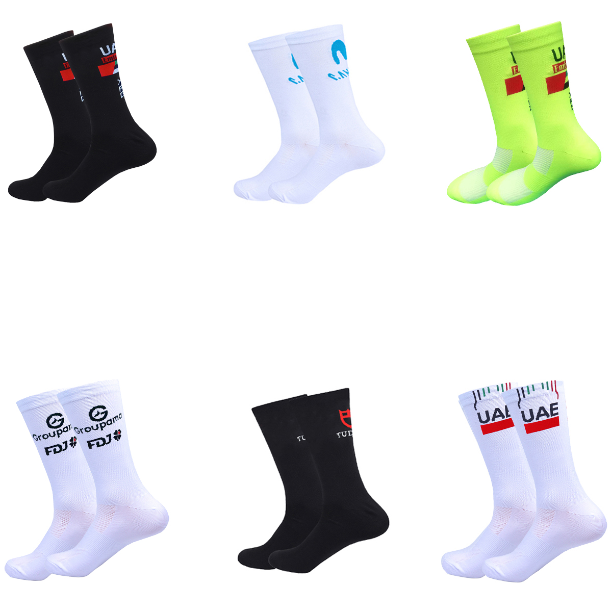 Bild von Neue UAE Radsocken FDJ Athletic Rutschfeste Fußballsocken Gepolsterte Atmungsaktive Laufen Yoga Basketball Wandern Sport Grip Socken