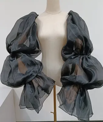 Image de Manches de Mariage en Organza Volantes