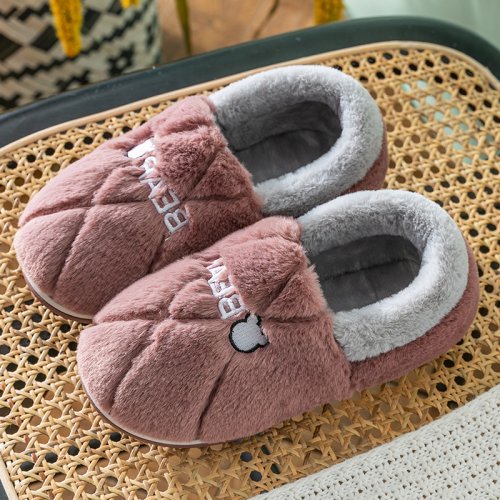 Imagen de TZLDN Zapatillas de piel para hombre, cojín de plataforma TPR para el hogar, zapatos cálidos y suave...