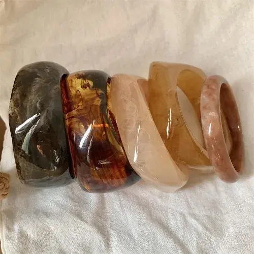 Image de Bracelets Vintage Résine Géométrique - Style Bohème Élégant