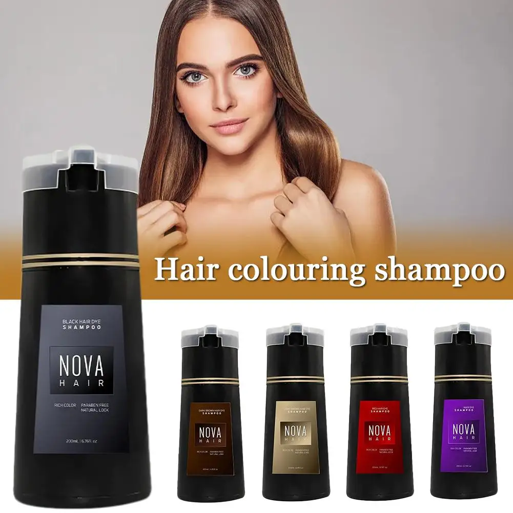 Afbeelding van Natuurlijke 3-in-1 Haarverzorging Shampoo met Permanente Zwarte Haarverf voor Snel Wit Haar – Gebruiksvriendelijk voor Mannen en Vrouwen