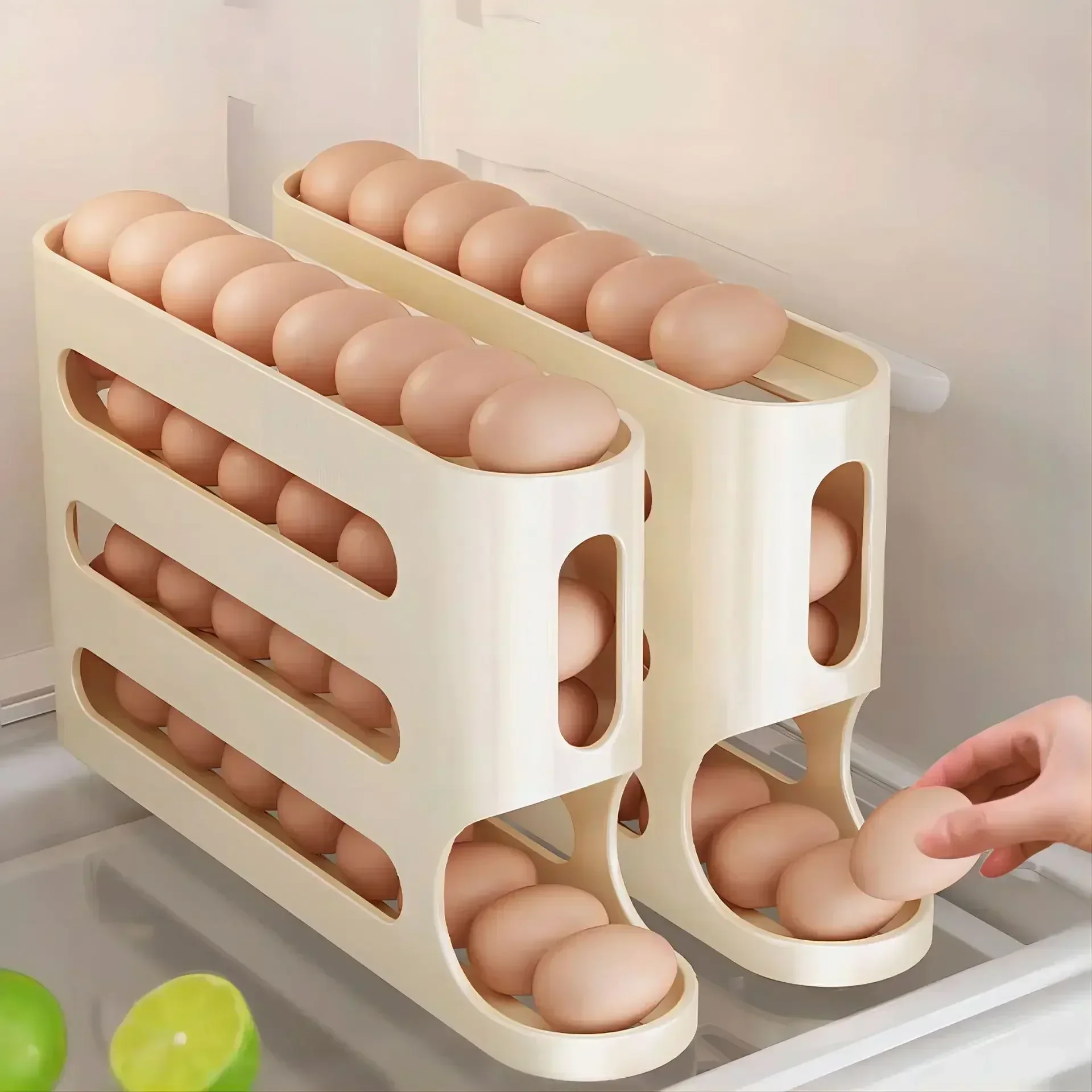 Immagine di Scatola Portauova Scorrevole con 2-4 Strati - Organizzatore Frigo Moderno