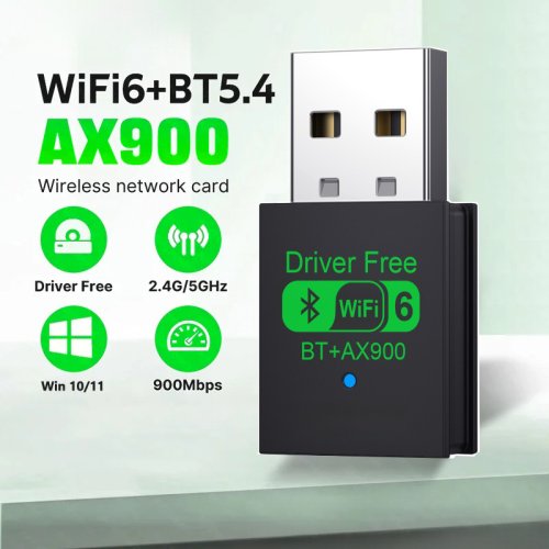 Afbeelding van WiFi 6 USB-adapter met Bluetooth 5.4 voor snelle verbinding