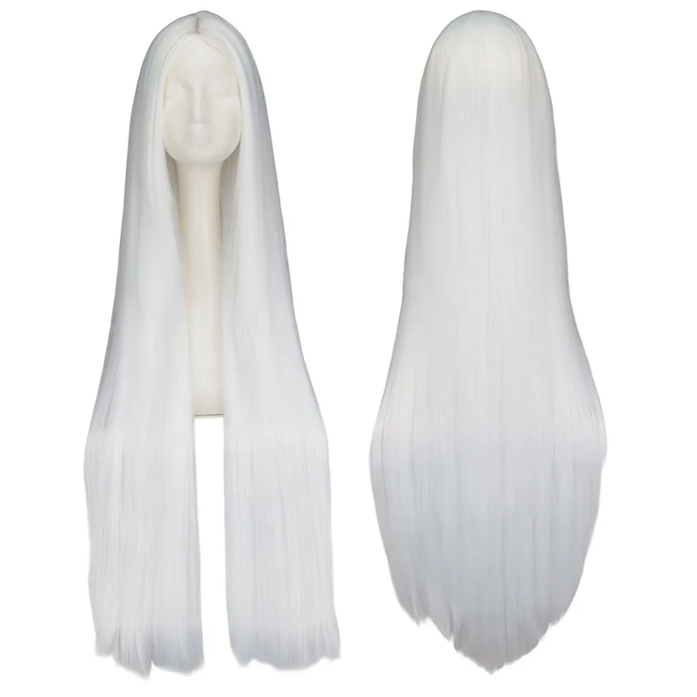 Image de Perruque Synthétique Noire 100cm - Cheveux Raides pour Halloween & Cosplay